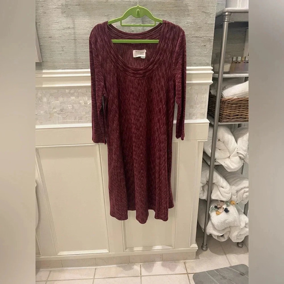 Anthropologie Saturday Sunday medium narva swing dress burgundy wine pockets - Picture 3 of 13